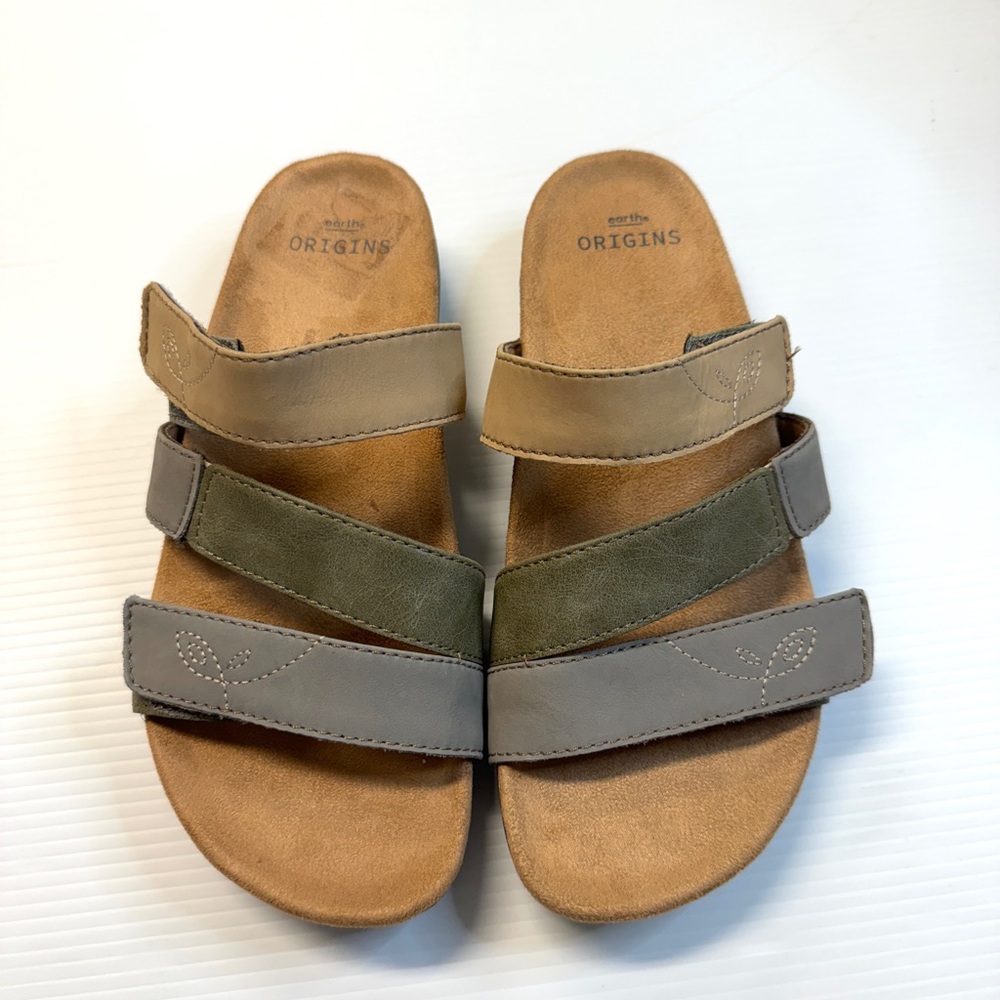 Earth Origins Ohana Leather Multi-Tone Sandal Size 7 Wide